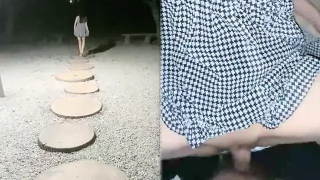 【挑戰戶外操逼】深夜在帝都玉淵潭公園_也不怕蚊子多的淫蕩小情侶挑戰戶外操逼_無毛嫩穴無內射干爽